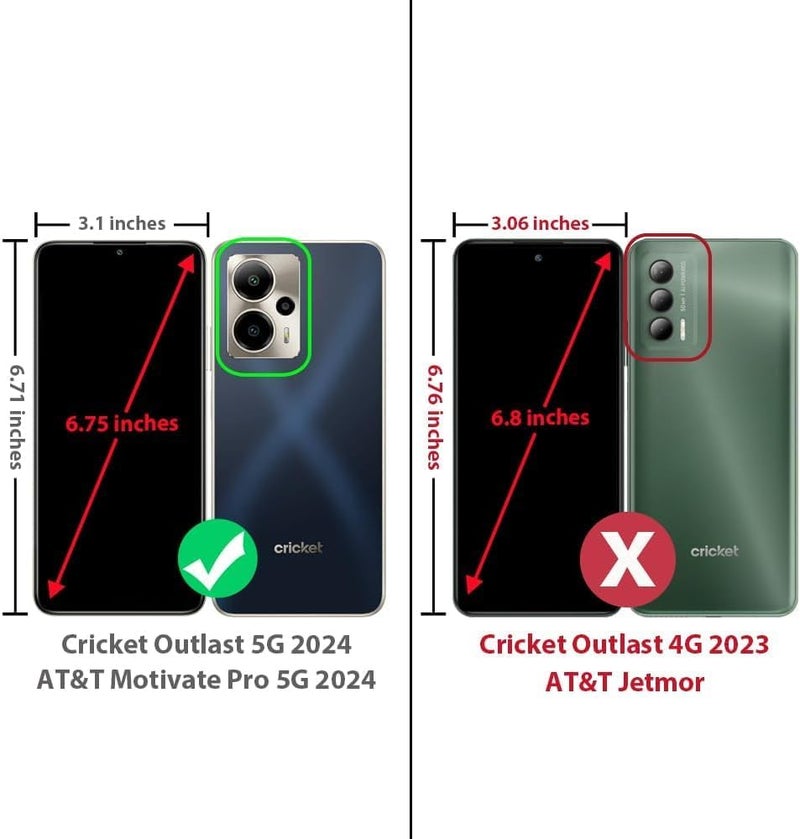 WDHD for Cricket Outlast 5G 2024 Case, AT&T Motivate Pro 5G with [Built-in Screen Protector], [9FT Military Grade Drop Tested] Full-Body Protective Shockproof Bumper Case (Glitter Pink/Aqua) - Image 2